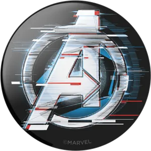 Avengers Logo Glitch Effect PNG Image