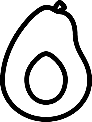 Clipart Avocado Black And White, HD Png Download PNG image with transparent background