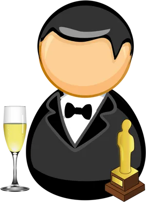 Award Winning Actor Cartoon PNG Image