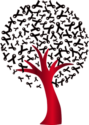 Awareness Ribbon Tree Graphic PNG image with transparent background