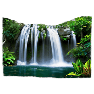 Awesome Jungle Waterfall PNG 06232024 PNG image with transparent background