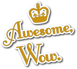 Awesome Wow Sticker Design PNG image with transparent background