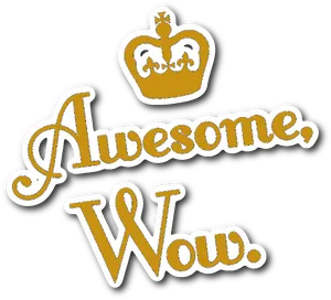 Awesome Wow Sticker Design PNG Image