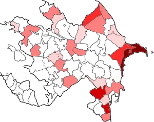 Azerbaijan Districts C O V I D19 Impact Map PNG Image