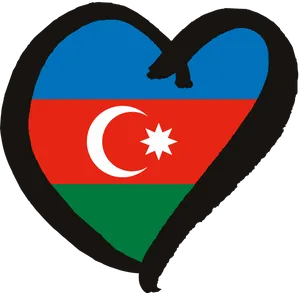 Azerbaijan Flag Heart PNG Image