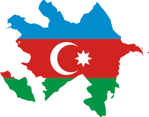 Azerbaijan Map Flag Overlay PNG Image