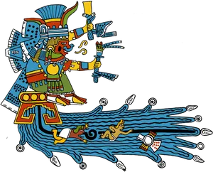 Aztec Warriorand Stream Glyph PNG Image