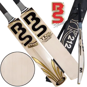 B S Cricket Bat Showcase PNG Image