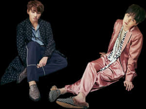 B T S Duoin Stylish Outfits PNG image with transparent background