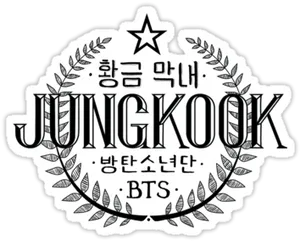 B T S Jungkook Emblem Graphic PNG Image