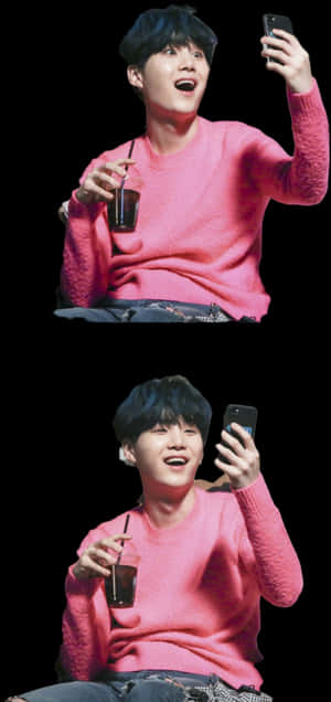 B T S Member Selfie Moment PNG image with transparent background