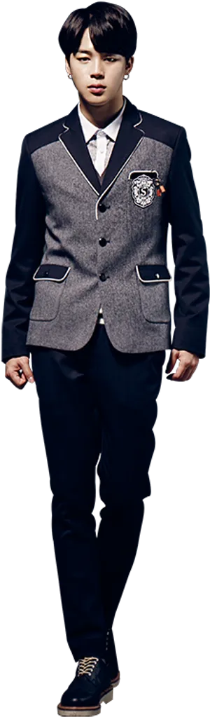 B T S Memberin Formal Attire PNG Image