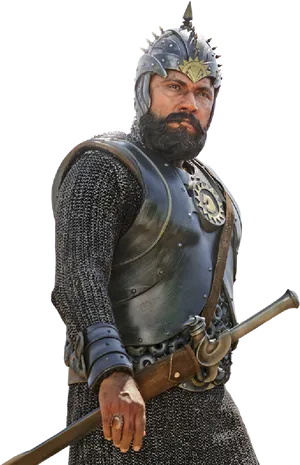 Baahubali Warrior King Pose PNG Image