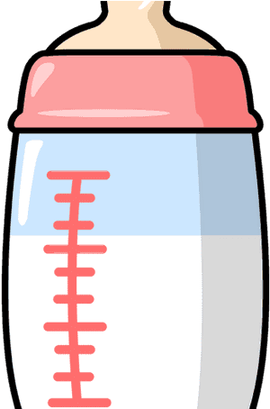 Baby Bottle Cartoon Illustration PNG image with transparent background