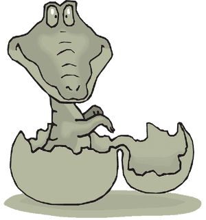 Baby, Cartoon, Egg, Shell, Hatching, Alligator, Hatch - Alligator In Egg Cartoon, HD Png Download PNG image with transparent background