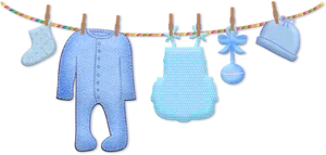 Baby Clothes Hangingon Line PNG Image