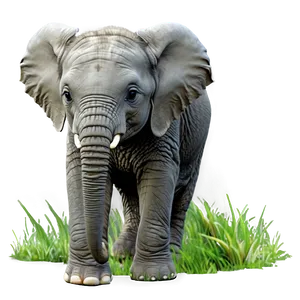 Baby Elephant In The Grass Png Ofv67 PNG Image