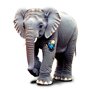 Baby Elephant With Butterfly Png 71 PNG Image