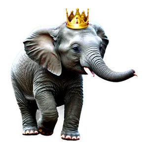 Baby Elephant With Crown Png 06122024 PNG Image