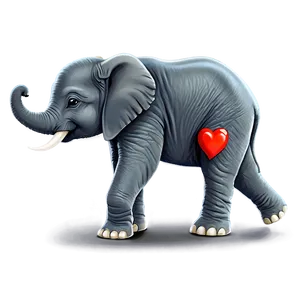 Baby Elephant With Heart Png 06122024 PNG Image