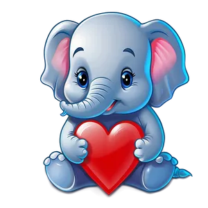 Baby Elephant With Heart Png Gjo49 PNG Image