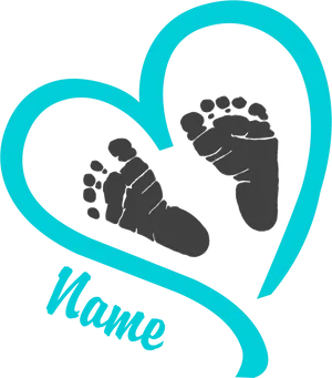 Baby Feet Heart Graphic PNG Image