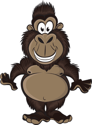 Baby Gorilla Cartoon - Gorilla Holding Sign, HD Png Download PNG image with transparent background
