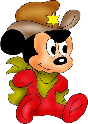 Baby Mickey Cowboy Hat PNG Image