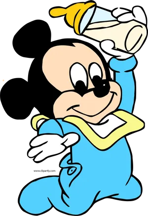 Baby Mickey Drinking Milk PNG Image