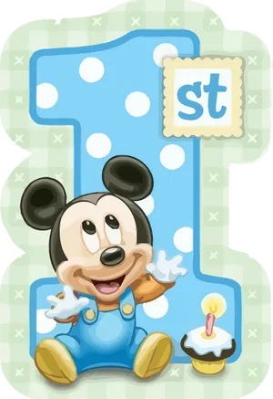 Baby Mickey First Birthday Celebration PNG Image