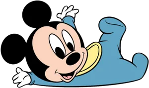 Baby Mickey Mouse Lying Down PNG Image