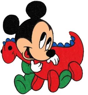 Baby Mickey Riding Pluto Toy PNG Image