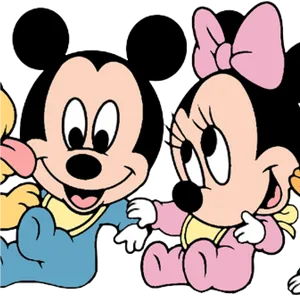 Baby Mickeyand Minnie Cartoon PNG Image