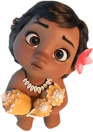 Baby Moana Cute Expression PNG Image