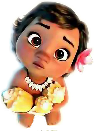 Baby Moana Cute Expression PNG Image