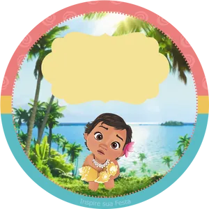 Baby Moana Party Invitation Template PNG Image