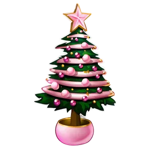 Baby Pink Christmas Tree Png Glb PNG Image