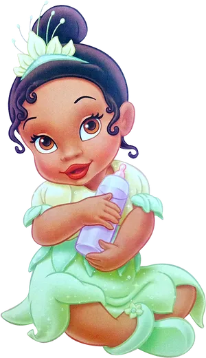 Baby Princess Tianawith Bottle PNG Image