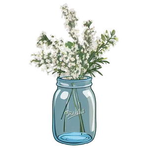 Baby's Breath In Mason Jar Png Mdt46 PNG Image