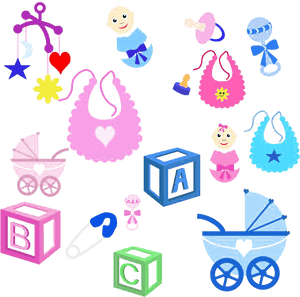 Baby Shower Icons Set.png PNG image with transparent background