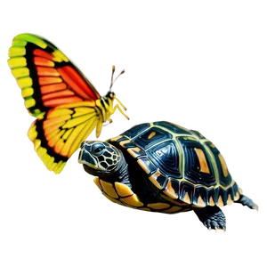 Baby Turtle And Butterfly Png 06252024 PNG Image