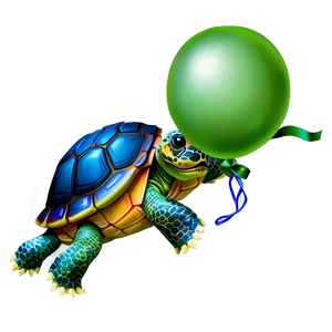 Baby Turtle With Balloon Png Mau42 PNG Image