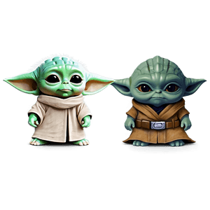 Baby Yoda and Mando Cartoon PNG kra63 PNG