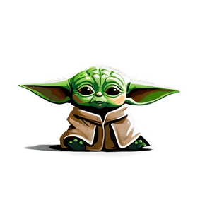 Baby Yoda Cartoon Illustration PNG hpf62 PNG