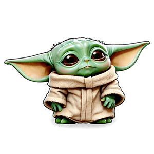 Baby Yoda Cartoon Style PNG epw PNG image with transparent background
