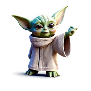 Baby Yoda Cartoon Waving Hand Png Tkb79 PNG Image