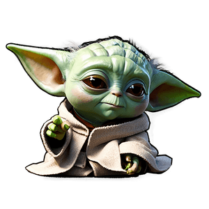Baby Yoda Cartoon with Eyeglasses PNG cfs PNG