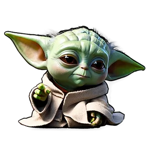 Baby Yoda Cartoon With Eyeglasses Png Cfs PNG Image