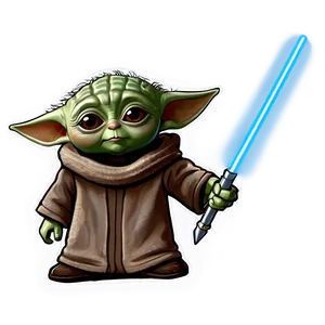 Baby Yoda Cartoon With Starship Png 2 PNG Image