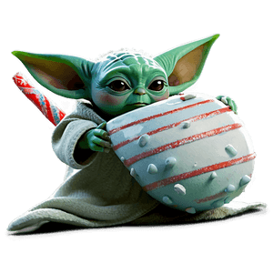 Baby Yoda Christmas Theme PNG vwr PNG image with transparent background
